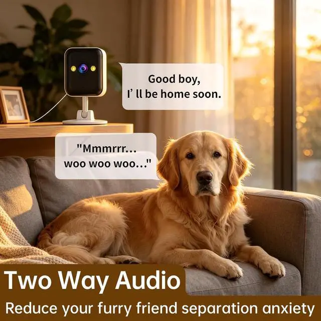 Alt view image 2 of 5 - JOOAN 2K Indoor Outdoor Security Camera, 2.4G WiFi, IP66 Waterproof, Motion Detection, 2-Way Audio, Color Night Vision, for Baby/Elderly/Cat/Dog, Multi-User Shared, Local & Cloud Storage, Plug-in