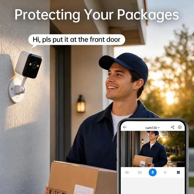Alt view image 4 of 5 - JOOAN 2K Indoor Outdoor Security Camera, 2.4G WiFi, IP66 Waterproof, Motion Detection, 2-Way Audio, Color Night Vision, for Baby/Elderly/Cat/Dog, Multi-User Shared, Local & Cloud Storage, Plug-in