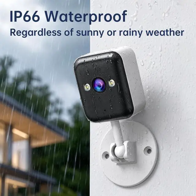 Alt view image 5 of 5 - JOOAN 2K Indoor Outdoor Security Camera, 2.4G WiFi, IP66 Waterproof, Motion Detection, 2-Way Audio, Color Night Vision, for Baby/Elderly/Cat/Dog, Multi-User Shared, Local & Cloud Storage, Plug-in