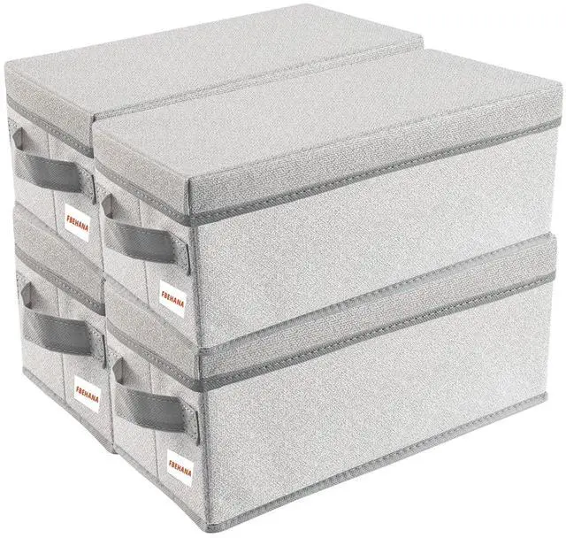 Main image of CD/DVD Storage Box Universal, Stackable CD/DVD Organizer with lid, Blu-ray disc Media Holder, Video Game Disk, Album, 4Pack can Hold 180cd / 80dvd Beige