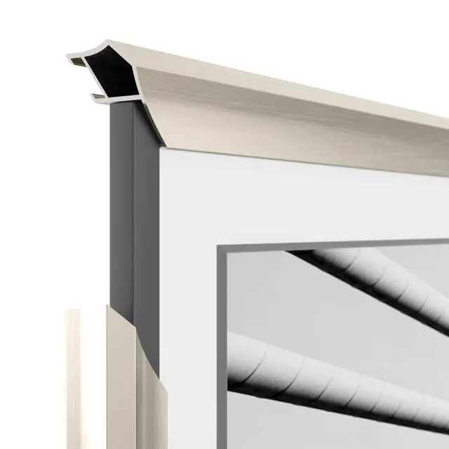 Alt view image 5 of 5 - German Silver Prismatic 75" Alloy Deco TV Frame - Compatible ONLY with Samsung The Frame TV and Pro TVs (Fits 2021-2026, LS03A, LS03B,LS03C,LS03D,LS03FA,LS03FW)