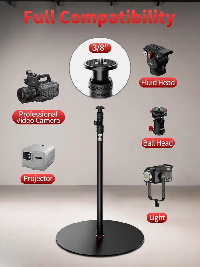 Alt view image 4 of 5 - IFOOTAGE Cobra RB-A500 Professional Camera Aluminium Monopod, Heavy-Duty Floor Stand with Weighted Base, Adjustable Height, Light Stand for Studio, Base Diameter: 50 cm / 19.7 in