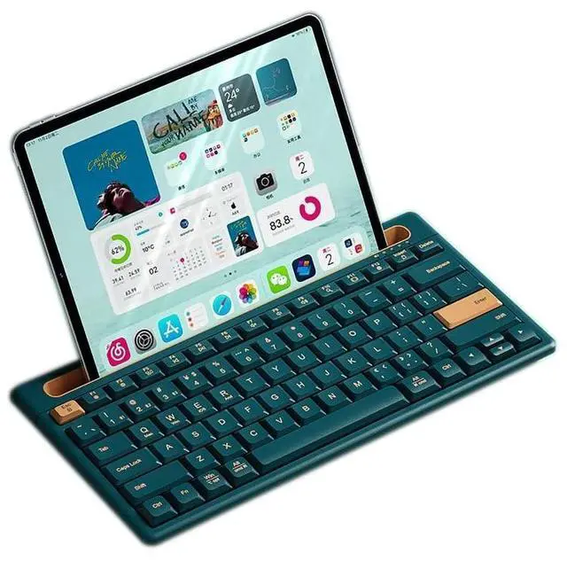 Main image of TISHLED Bluetooth Keyboard with Integrated Stand for iPad & iPhone, 75% Compact Silent 79 Keys, 2 AAA Batteries, Smart Auto-Sleep, for Mult-Device, Laptop, Tablet, Smartphone (Dark Green)
