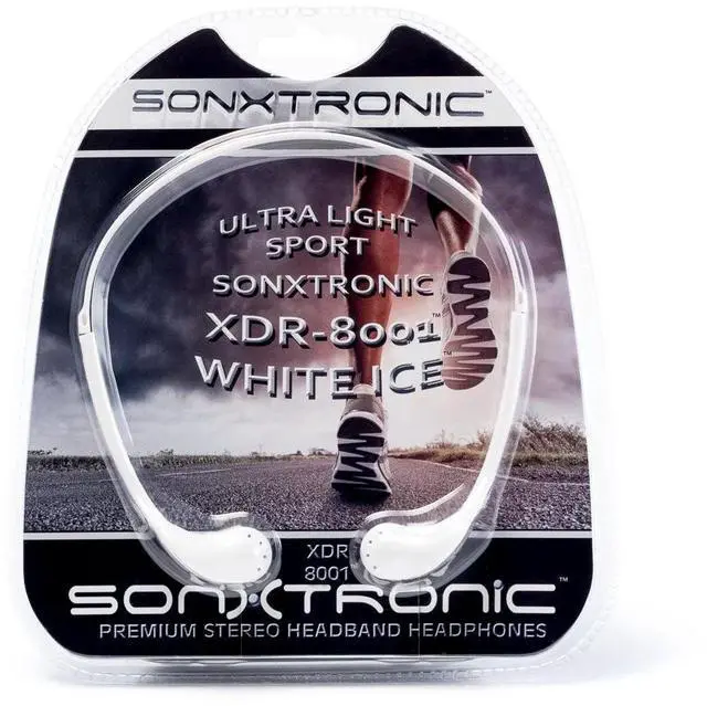 Alt view image 5 of 5 - SONXTRONIC White ICE Xdr-8001 Vertical in Ear Ultralight Sport Running Headband Headphones (mdr-w08l Style White and Silver)