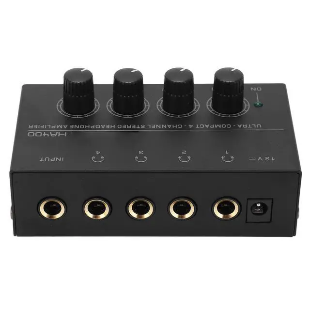 Alt view image 2 of 5 - DAUERHAFT Professional 4-Channel Ultra Low Noise Headphone Amplifier Multi-Channel Splitter US Plug 100-240V Power Adapter ha400 headphone amplifier Amplificadores