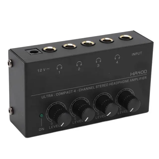 Alt view image 5 of 5 - DAUERHAFT Professional 4-Channel Ultra Low Noise Headphone Amplifier Multi-Channel Splitter US Plug 100-240V Power Adapter ha400 headphone amplifier Amplificadores
