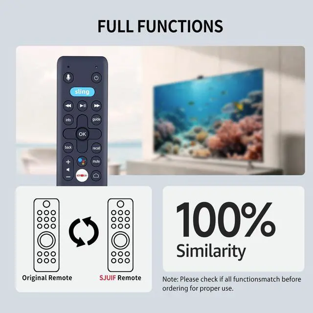 Alt view image 2 of 5 - SJUIF Replacement Remote Control for Sling Media AirTV Mini, Compatible with AirTV/AirTV 2/ AirTV Anywhere, with Voice Assistant