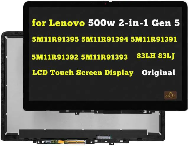 Main image of GBOLE Screen Replacement for Lenovo 500w 2-in-1 Gen 5 83LH 83LJ 5M11R91395 5M11R91394 5M11R91391 5M11R91392 5M11R91393 1920x1200 LCD Touch Screen Display Digitizer Assembly