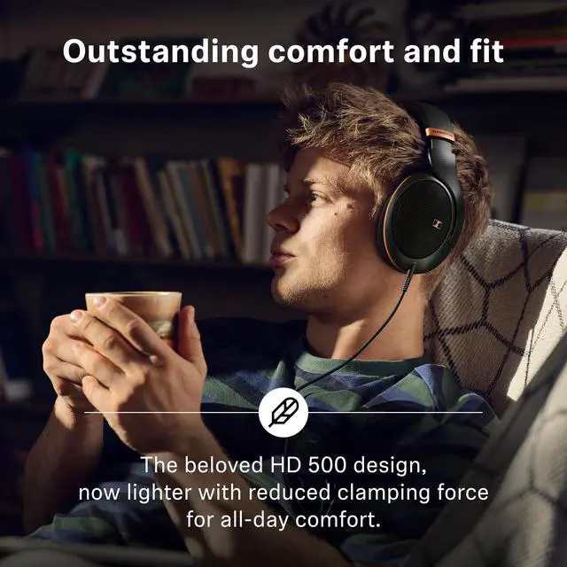 Alt view image 5 of 5 - Sennheiser HD 505 - Wired Headphones Over Ear with Transparent Sound and Controlled Bass, Enhanced Comfort Studio Headphones for Music, Work, Gaming, Audiophiles, Students, Traveling, Copper Edition