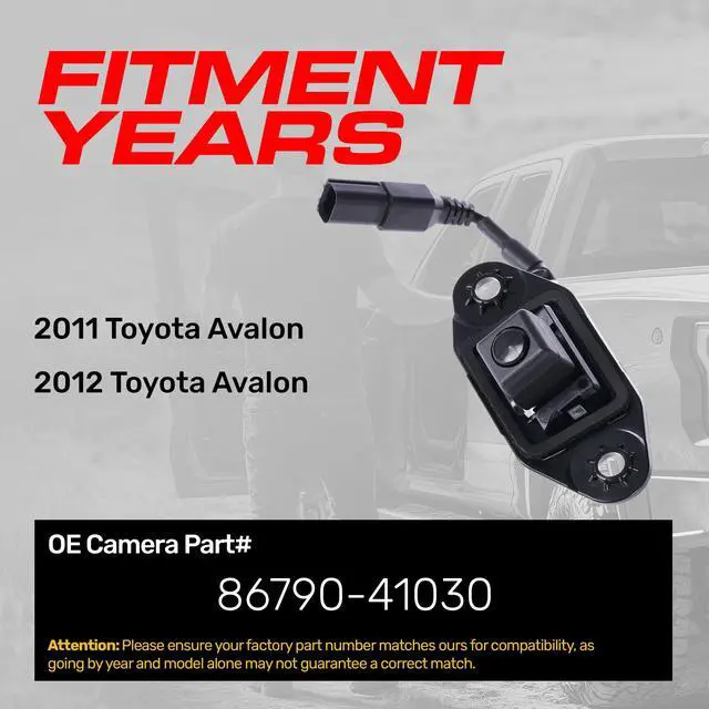 Alt view image 2 of 5 - Master Tailgaters Replacement for Toyota Avalon (2011-2012) Backup Camera OE Part # 86790-41030