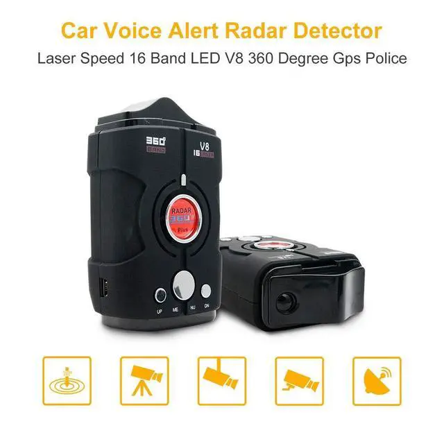 Alt view image 4 of 4 - Anti-Police 360 Degree Radar Detector Scanning Advanced Voice Alert Laser Car V8 Radar Detector 12V 360 Degree Scanning Advanced Voice Sound Universal