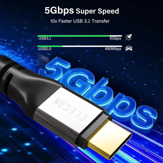 Alt view image 4 of 5 - Elecan High Speed USB 3.1 PC to PC Transfer Cable 6 FT for Windows & macOS, USB C to C Direct Data Sync Link Bridge Cord with Built-in Software, for File Transfer & Data Migration Between 2 Computers