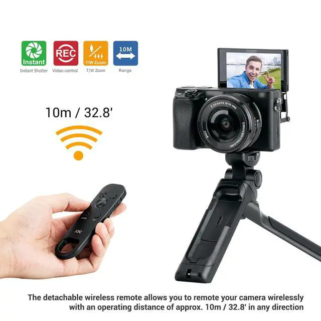 Alt view image 4 of 5 - JJC GP-VPT2BT Wireless Bluetooth Remote Shooting Grip & Mini Tripod for Sony ZV-E10 II ZV-1F ZV1F ZV-1 II ZV1 ZV-E1 RX100 VII A6100 A6600 A6700 A7C II A7CR A7RV A7SIII A7V A7IV A7III RX1R III F
