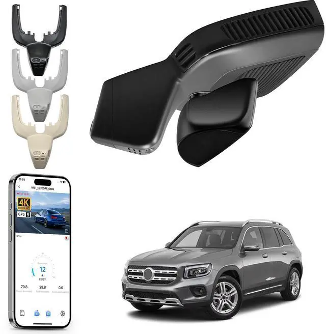 Main image of Mangoal 4K Dash Cam Custom fit for Mercedes-Benz GLE(W167/C167) 2020-2025 & GLS(X167) 2020-2025(Model C Black), 4MATIC, OEM Look, Loop Recording, UHD 2160P Video, App & WiFi, 64GB Card, GPS