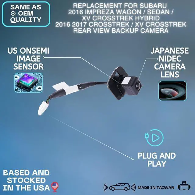 Alt view image 2 of 5 - Backup Camera Replaces for 2016 SUBARU IMPREZA WAGON/SEDAN/XV CROSSTREK HYBRID ^^ 2016 2017 CROSSTREK/XV CROSSTREK OE Part # 86267FJ500