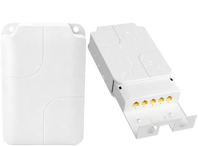 Main image of Gigabit PoE Extender, 5 Port Outdoor PoE Repeater, 100/1000Mbps, 1 in 4 Out, Waterproof, Vlan Mode & Extend to 100m, Plug and Play, Wall Mounting for Camera, AP