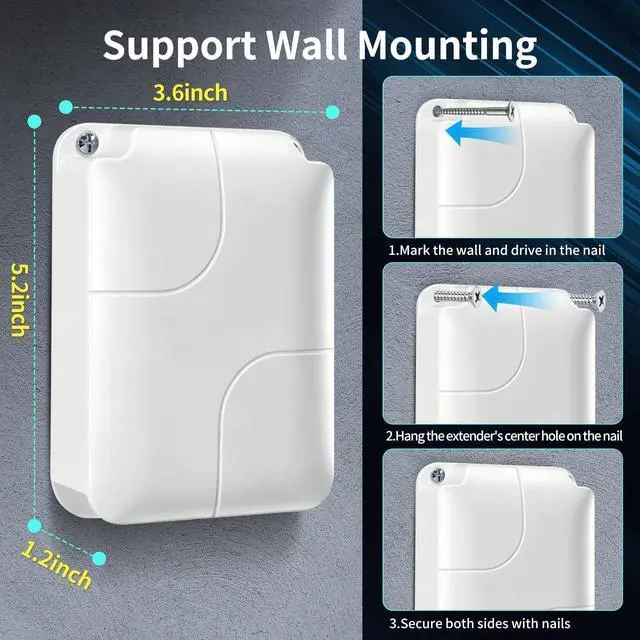 Alt view image 5 of 5 - Gigabit PoE Extender, 5 Port Outdoor PoE Repeater, 100/1000Mbps, 1 in 4 Out, Waterproof, Vlan Mode & Extend to 100m, Plug and Play, Wall Mounting for Camera, AP