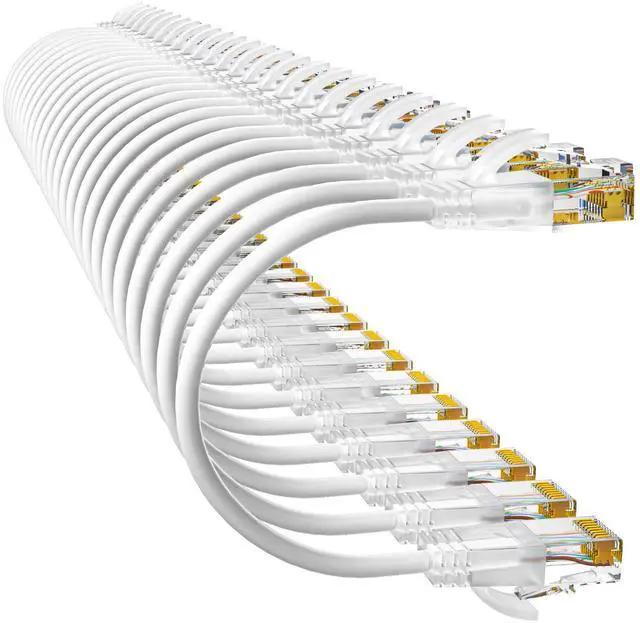 Main image of 10Gsupxsel Cat6a Patch Cables 5ft (24 Pack) Slim, Cat6 Ethernet Patch Cable Pure Copper, Flexible Cat 6 Patch Cable 550MHZ 10G, Space-Saving Cat 6A Network Cables for Patch Panel, White