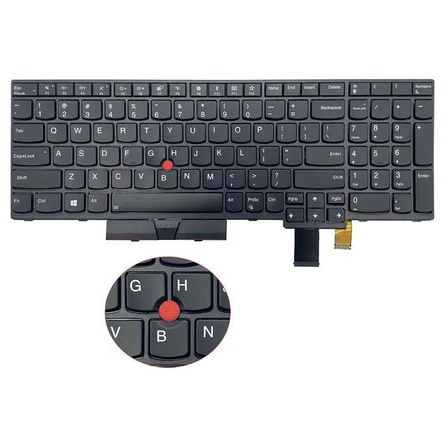 Alt view image 3 of 5 - Sierra Blackmon Laptop Keyboard US Layout for Lenovo ThinkPad T570 T580 P51s P52s Black Framed Pointing Stick with Backlight