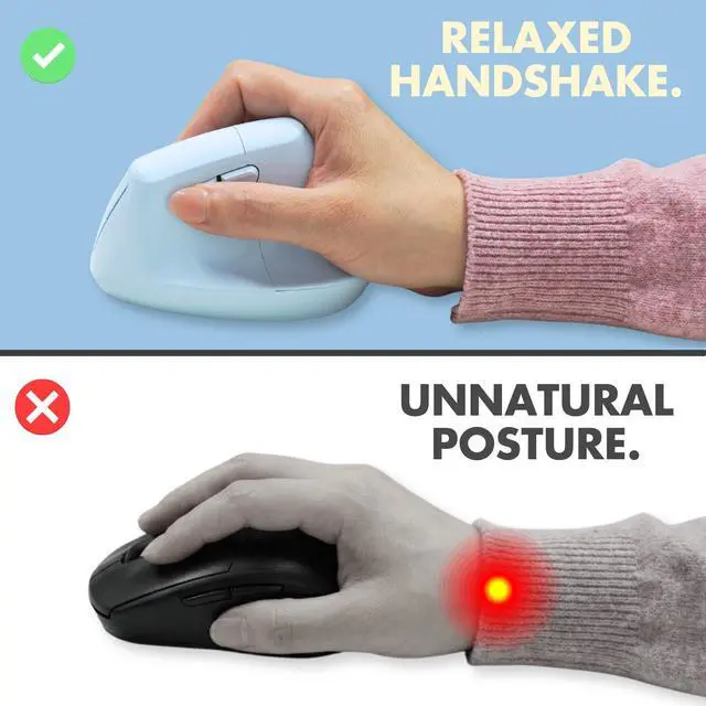 Alt view image 3 of 5 - X9 Performance Wireless Vertical Ergonomic Mouse - (BT + 2.4Ghz) - Click in Comfort - Up to 4000 DPI, 6 Button, Rechargeable - Bluetooth Ergonomic Vertical Mouse Wireless - for Mac and P