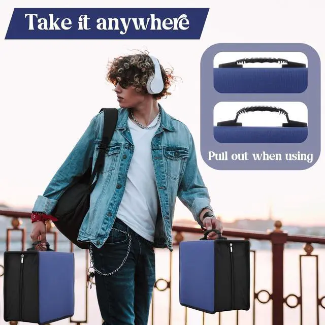 Alt view image 5 of 5 - Sunnychicc 2 Pcs 400 Capacity CD/DVD Case DVD Case Holder Organizer CD Storage Wallets Protective with Zipper 600D Oxford Cloth Disc Wallet for Booklet Album Car Home Office(Blue)