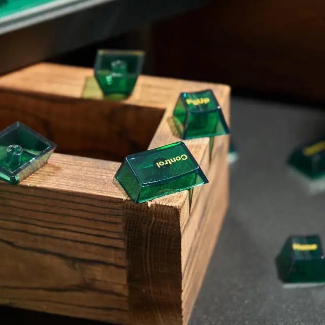 Alt view image 3 of 5 - SUEHIODHY Green Crystal Clear Keycaps Set, 156 Keys Cherry Profile Transparent Keycaps for 60% 65% 75% 100% Backlit Wireless Cherry Mx Switches Mechanical Gaming Keyboard