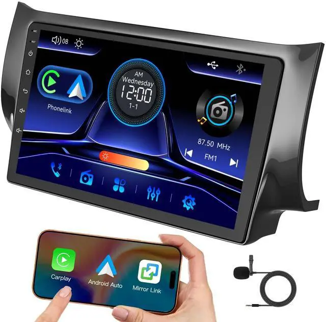 Main image of New Upgrade Car Radio for 2013-2017 Nissan sentra,10.1 Inch Sentra Touchscreen Support Wireless Carplay&Android Auto, Bluetooth & Voice Control, Mirror Link, Subwoofer,SWC, FM Radio