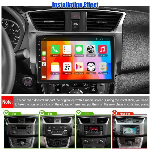 Alt view image 2 of 5 - New Upgrade Car Radio for 2013-2017 Nissan sentra,10.1 Inch Sentra Touchscreen Support Wireless Carplay&Android Auto, Bluetooth & Voice Control, Mirror Link, Subwoofer,SWC, FM Radio