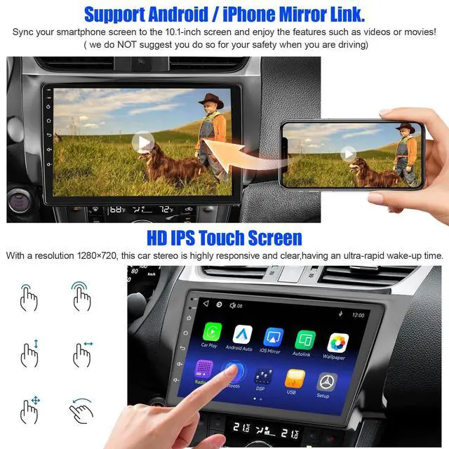 Alt view image 5 of 5 - New Upgrade Car Radio for 2013-2017 Nissan sentra,10.1 Inch Sentra Touchscreen Support Wireless Carplay&Android Auto, Bluetooth & Voice Control, Mirror Link, Subwoofer,SWC, FM Radio