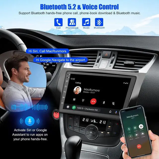 Alt view image 4 of 5 - New Upgrade Car Radio for 2013-2017 Nissan sentra,10.1 Inch Sentra Touchscreen Support Wireless Carplay&Android Auto, Bluetooth & Voice Control, Mirror Link, Subwoofer,SWC, FM Radio