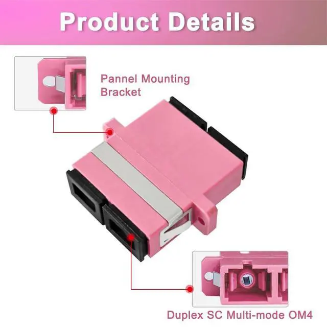 Alt view image 5 of 5 - GwliUni 40Pcs SC to SC OM4 Multi-Mode Couplers, Duplex Fiber Optical Adapters Cable Connectors
