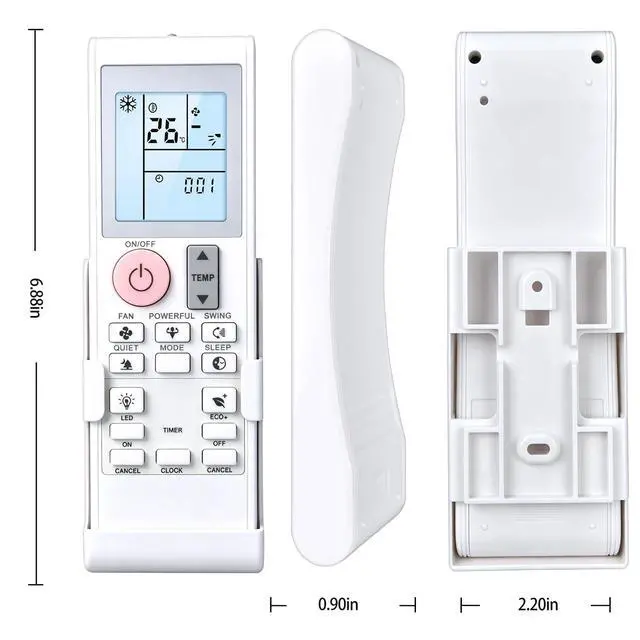 Alt view image 4 of 4 - WKOLF 2531835 Backlit Remote Applicable for DAIKIN Air Conditioner FTXN18AXVJU,FTXN24AXVJU,FTKB09AXVJU, FTKB12AXVJU, BRC52A61, BRC52A62, 2543304,FTXB09AXVJU, FTXB12AXVJU,FTKN09AXVJU, FTKN12AXVJU