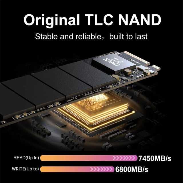 Alt view image 3 of 5 - GARMESE 2TB NVMe SSD PCIe 4.0 M.2 2280 Internal Solid State Drive, Up to 7450MB/s, High-Speed Gen4 NVMe SSD for Gaming PC, Laptop Upgrade, Windows 11 Boot Drive, Video Editing & Content Creation