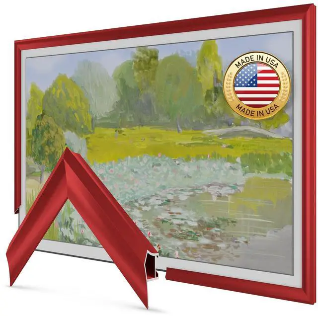 Main image of Candy Apple Red Prismatic 43" Alloy Deco TV Frame - Compatible ONLY with Samsung The Frame TVs (Fits 2021-2026, LS03A, LS03B, LS03C, LS03D, LS03FA)