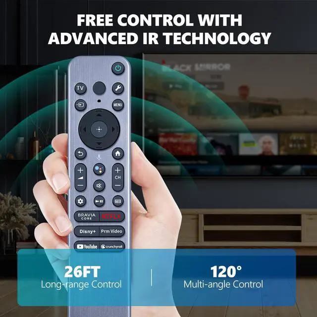 Alt view image 4 of 5 - PZL RMF-TX910U Backlit Voice Replacement Remote, Compatible with Sony Bravia TV XR/KD/XR Series X77L X93L A80L A95L X95L X90L A75L etc