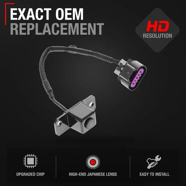 Alt view image 2 of 5 - Rear View Backup Camera, Reverse Park Assist - Compatible with 2007-2008 Cadillac Escalade EXT, 2007-2008 Chevrolet Avalanche - OEM 15862575, GM1960120