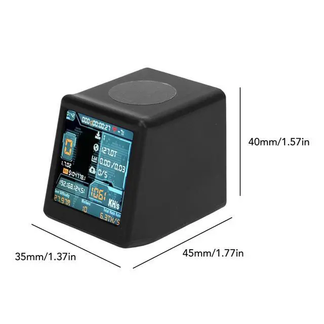 Alt view image 5 of 5 - Bitcoins Miner, 1.54 Inch Smart Display Crypto Miner Lottery Mining Device, 1060 KH/s BTC Mining Machine with Desktop Clock Function (Black)