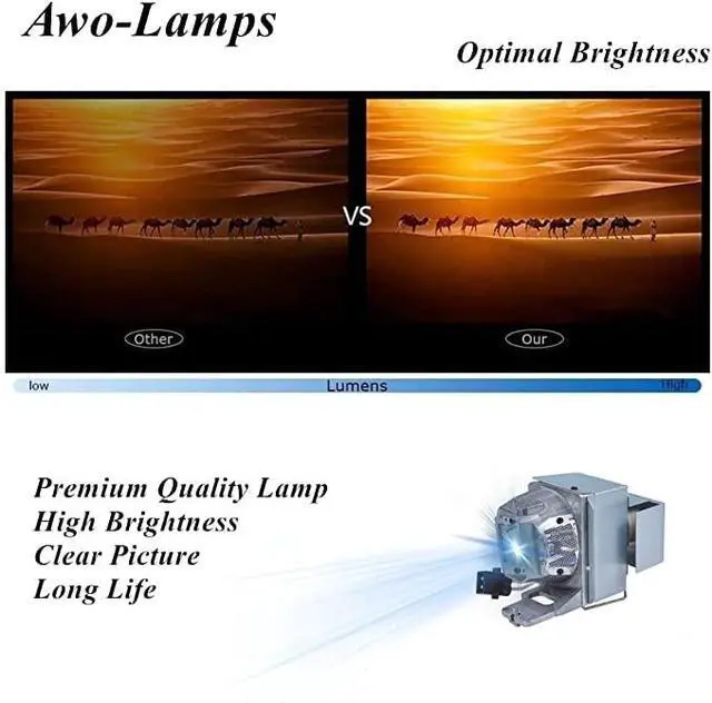 Alt view image 4 of 5 - AWO Original UHP240W Lamp Bulb for BL-FU245A / SP.7FM01GC01 with Housing for OPTOMA X412,W412,EH205ST,EH412,EH412ST,GT1080H,GT1080HDR,HD39HDR Projectors