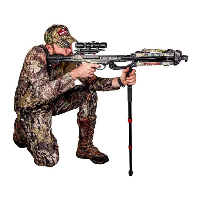 Alt view image 3 of 5 - Barnett Sureshot Monopod to Increase Crossbow Stability, Designed for use with Barnett Crossbow Models with VertiGrip Palm Rests, Black/Red