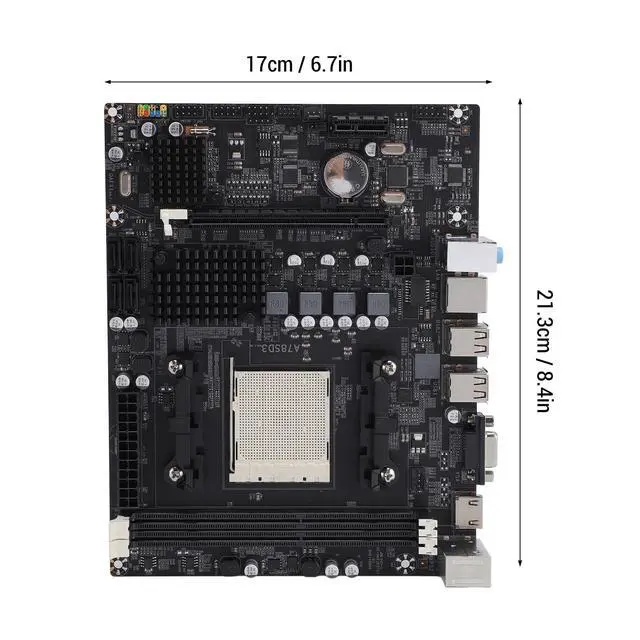 Alt view image 5 of 5 - PUSOKEI A78SD3 Computer Motherboard, 2 Channel AM3 DDR3 Memory Serial ATA 3.0 Port PCI E 16X Graphics Card Slot, 4 SATA 3.0 Ports, HDMI VGA Output,5.1 Channel Sound, USB 2.0