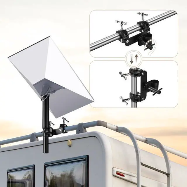 Main image of Gen 3 Starlink Mount for RV Ladder & Roof Rack, Adjustable with Pipe Adapter for Pole/Roof/Camper/Railing Use, Compatible with Starlink Standard 4/4X/Gen 3