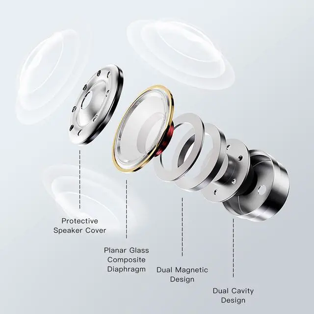 Alt view image 3 of 5 - TWISTURA Beta Flagship 11mm Glass Diaphragm Dynamic Wired Earphone, HiFi in Ear Monitor Headphones, Wired Earbuds with Detachable Cable for Musician Singers