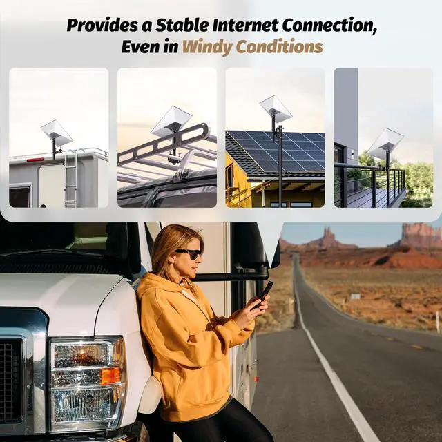 Alt view image 5 of 5 - Gen 3 Starlink Mount for RV Ladder & Roof Rack, Adjustable with Pipe Adapter for Pole/Roof/Camper/Railing Use, Compatible with Starlink Standard 4/4X/Gen 3