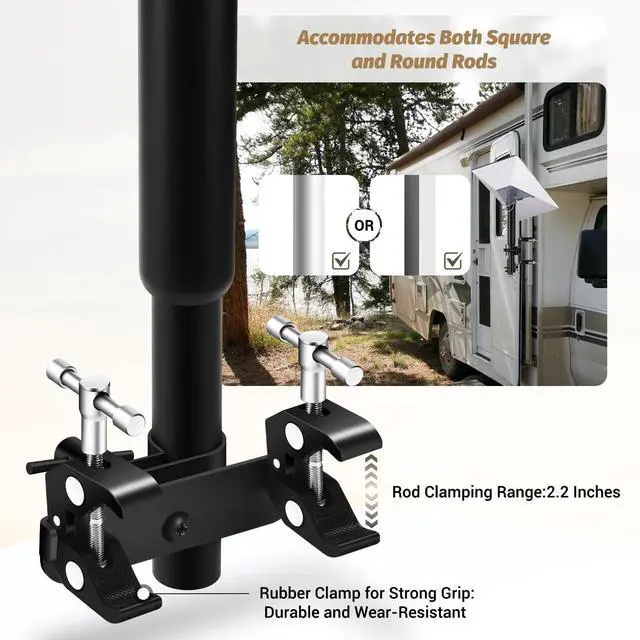 Alt view image 3 of 5 - Gen 3 Starlink Mount for RV Ladder & Roof Rack, Adjustable with Pipe Adapter for Pole/Roof/Camper/Railing Use, Compatible with Starlink Standard 4/4X/Gen 3