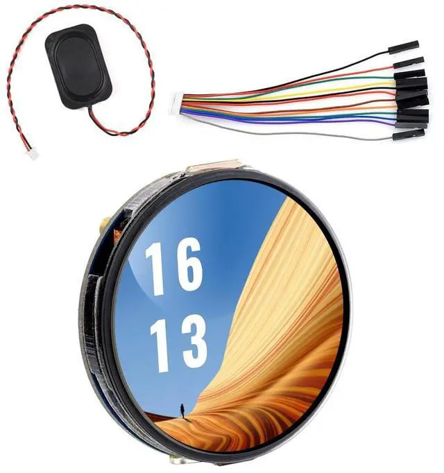 Main image of KLAYERS ESP32-S3-Touch-AMOLED-1.32,High-Performance Round AMOLED Development Board with 1.32-inch 466x466 Touch Display, Wi-F/Blue-T 5, Dual-Core Processor, and Audio Codec