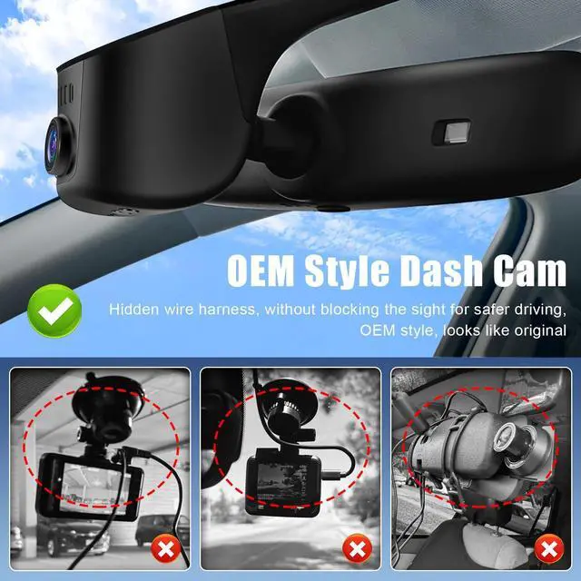 Alt view image 3 of 5 - KuTaiTai 4K Dash Cam fit for Audi 2019 2020 2021 2022 2023 2024 A4 A6 Allroad A3 A5 Q5 S4 S6 Q7 A8 S8 TT A7 S5 Q3 S3 S7 RS3 RS5 RS6 e-tron (Model A), OEM Look, UHD 2160P Video, WiFi & APP, 128GB Card
