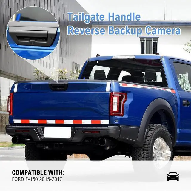 Alt view image 4 of 5 - LEADSIGN Tailgate Handle Backup Camera for Ford F150 Raptor 2015 2016 2017 Aftermarket Rearview Reverse Cameras for Pickup Truck Black with Night Vision/Waterproof/Parking Guideline