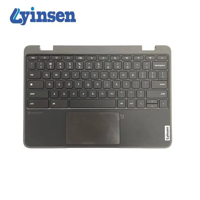 Alt view image 2 of 5 - Lyinsen Replacement for Lenovo Chromebook 100E Gen4(82W0 82W1) Laptop Upper Case Palmrest Keyboard Touchpad Assembly Part 11.6" 5M11H62892 Top Cover Black