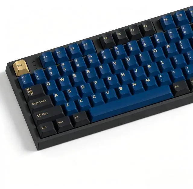 Main image of iRoboosta Double Shot PBT Keycap Set, Minimalist Black/Blue/Brown Keycaps, 157 Key Custom Cherry Profile Key Cap for 60% 65% 75% 100% MX Switches Mechanical Keyboard (Blue Warrior)