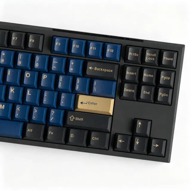 Alt view image 3 of 5 - iRoboosta Double Shot PBT Keycap Set, Minimalist Black/Blue/Brown Keycaps, 157 Key Custom Cherry Profile Key Cap for 60% 65% 75% 100% MX Switches Mechanical Keyboard (Blue Warrior)